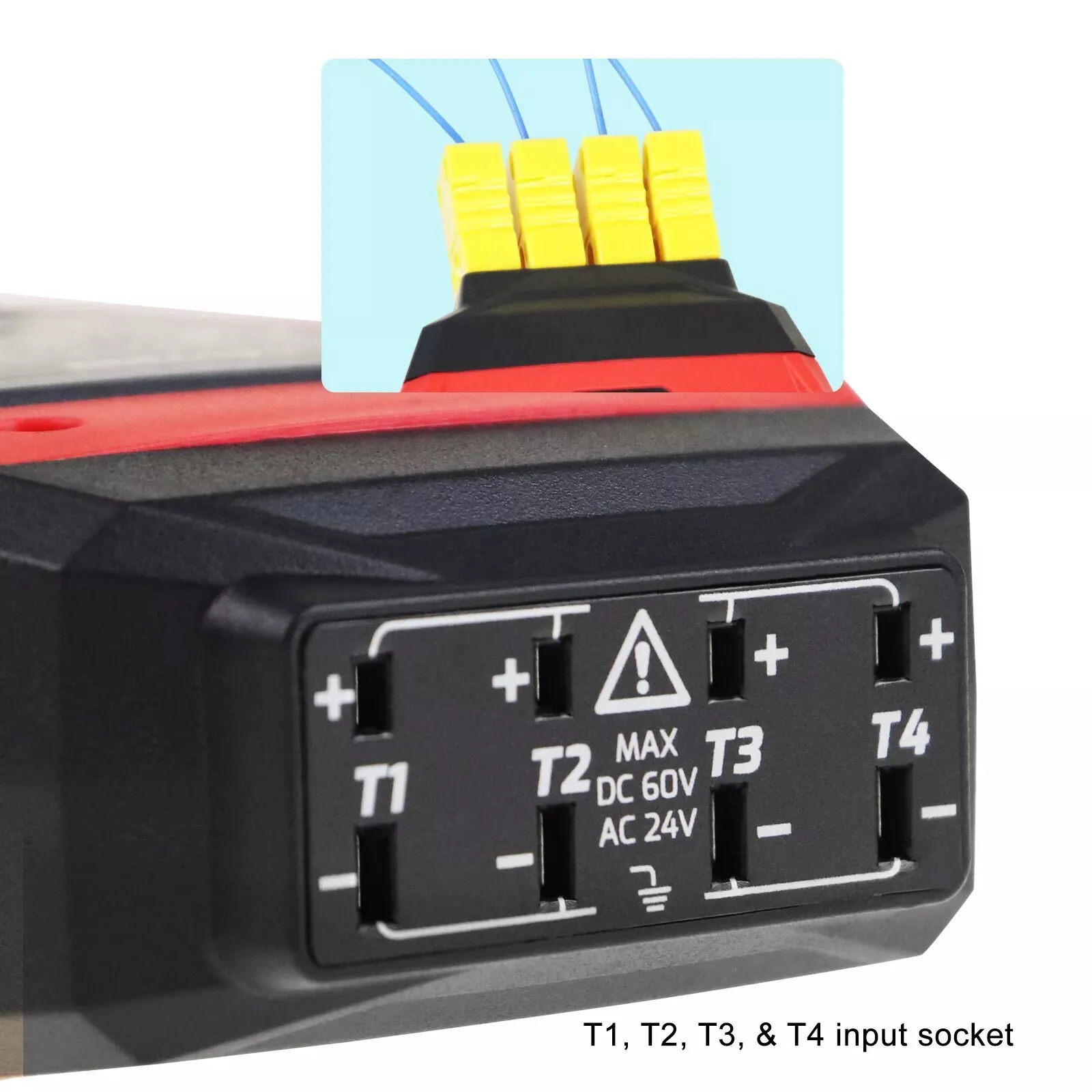 DANOPLUS 4-channel thermocouple data logger with probe input sockets for fridge monitoring