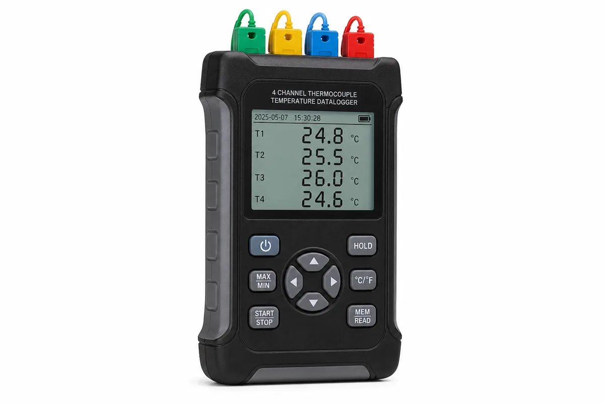 DANOPLUS 4-channel thermocouple data logger for wired temperature monitoring